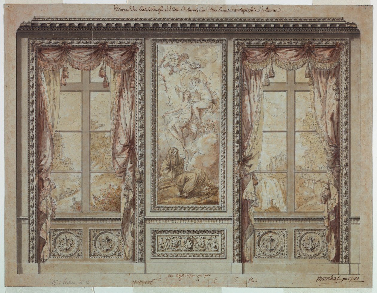 Goblen Panelli Pencere Duvar Tasarımı by Jean Baptiste Marechal