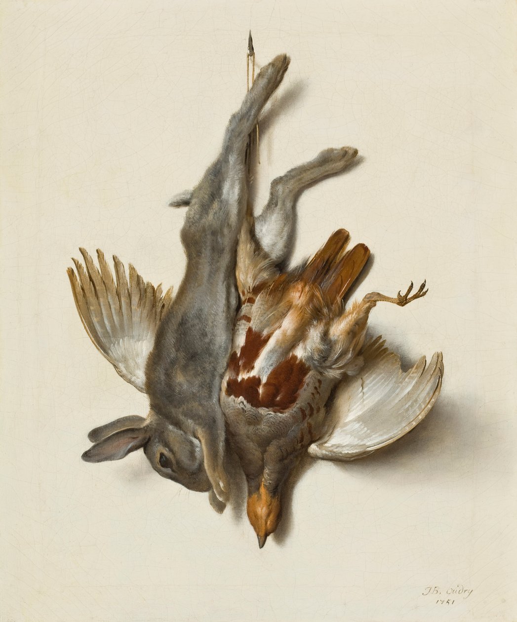 Ayaklardan Asılan Genç Tavşan ve Keklik, 1751 by Jean Baptiste Oudry