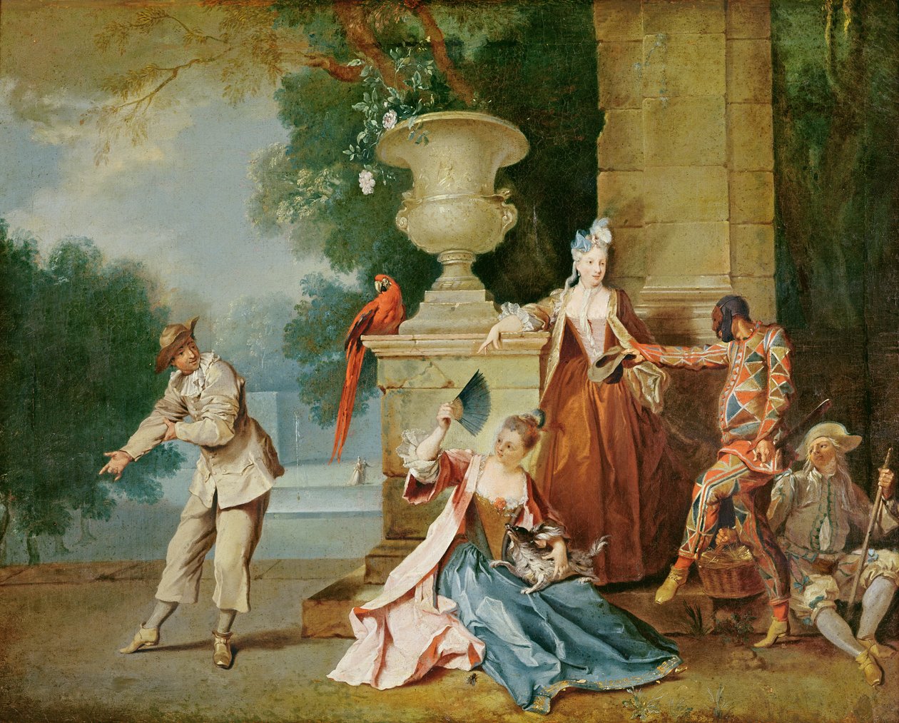 Bir Parkta İtalyan Komedyenler, c.1725 by Jean Baptiste Oudry