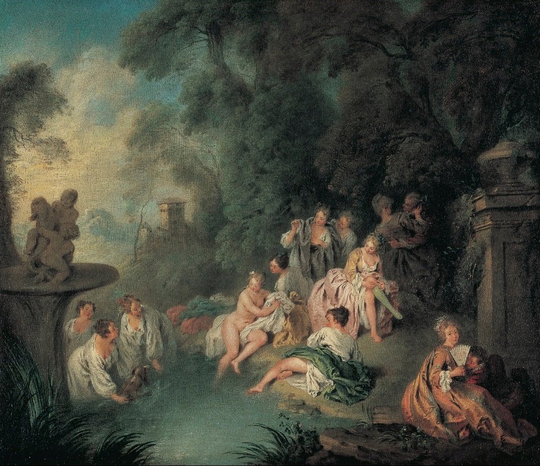banyo yapanlar by Jean Baptiste Pater