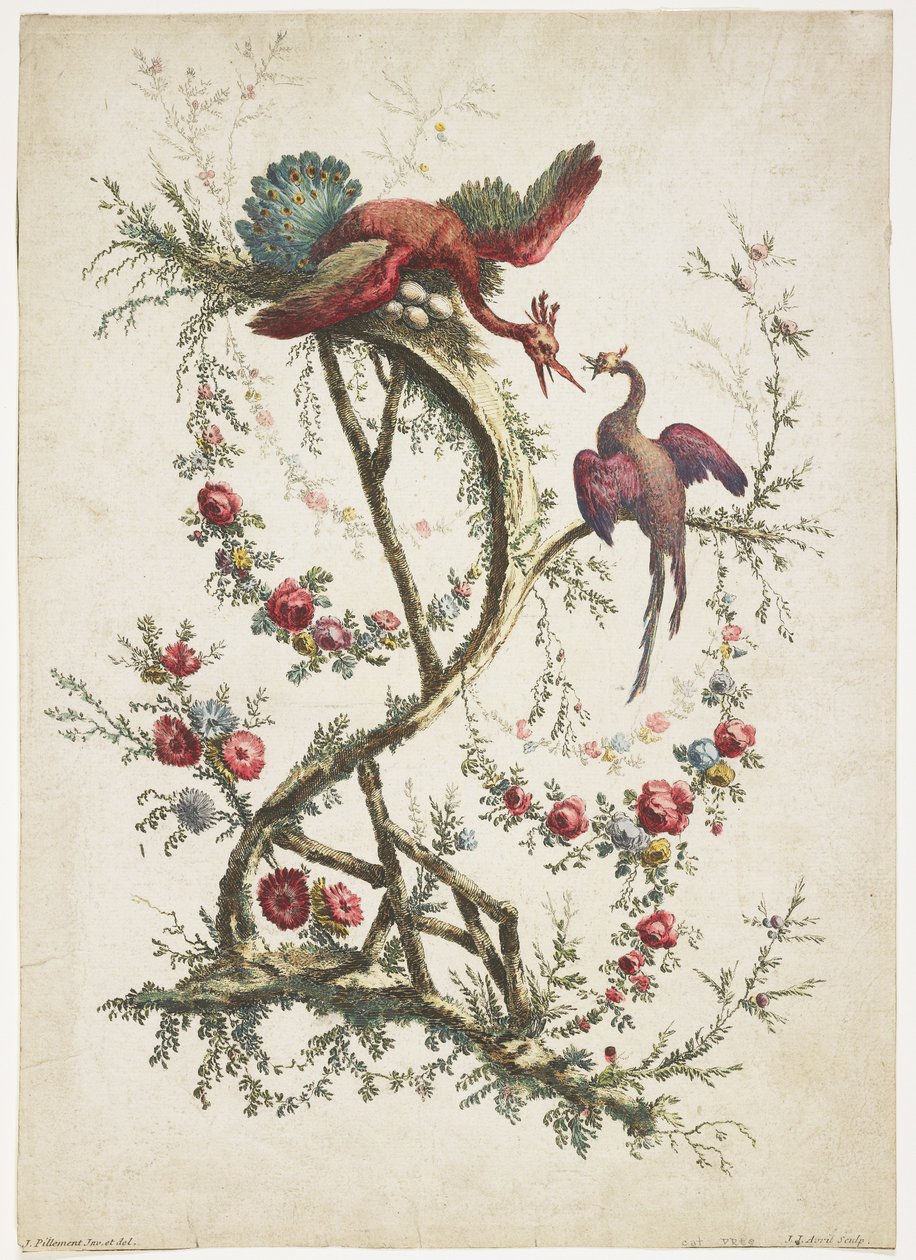 Süs. Çin lokantası. Çiçekler ve Kuşlar., 1770 by Jean Baptiste Pillement