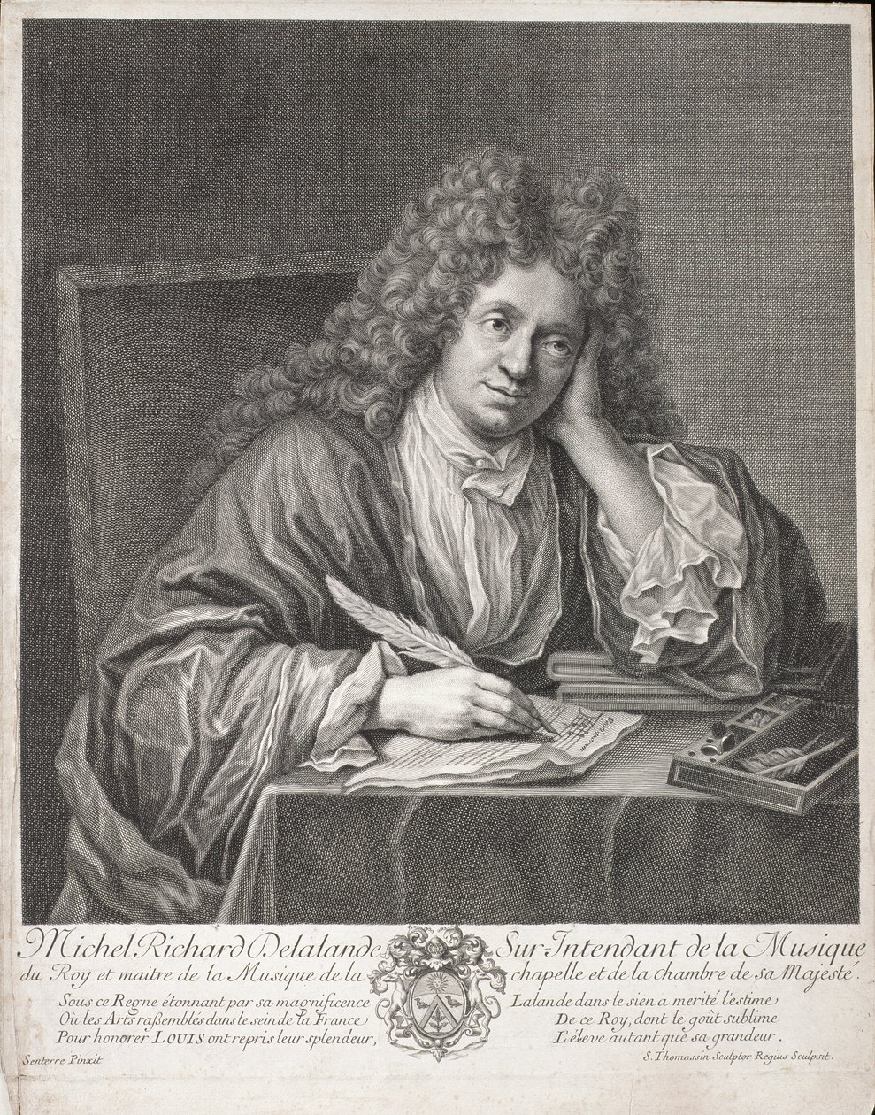 Michel Richard Delalande (1657-1726), Simon Thomassin (1655-1733) tarafından oyulmuş by Jean Baptiste Santerre
