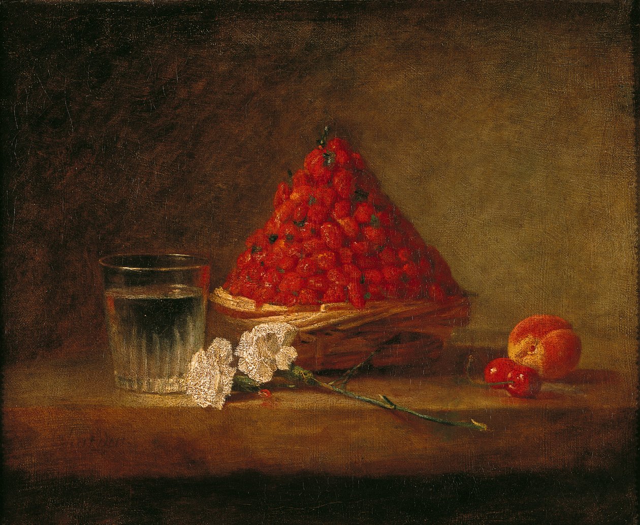 Yaban Çilekli Sepet, c.1761 by Jean Baptiste Simeon Chardin