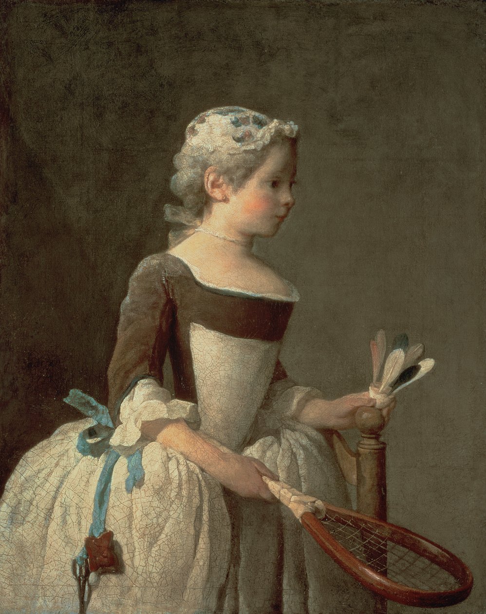 Raket ve Raketle Kız by Jean Baptiste Simeon Chardin