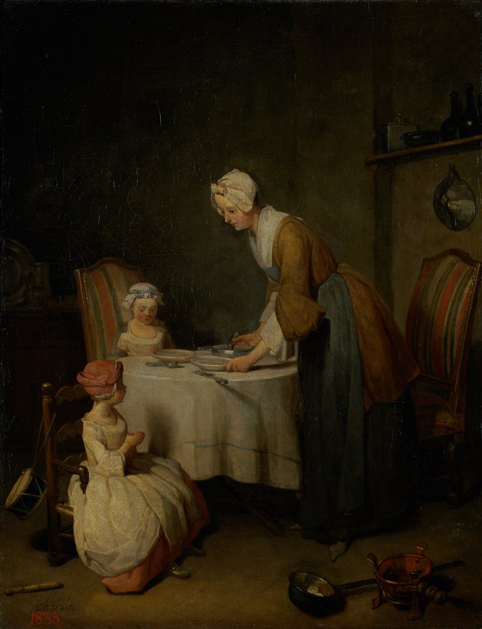 Grace Before the Meal, 1744 (ayrıca bkz. 21375 ve 68348) by Jean Baptiste Simeon Chardin