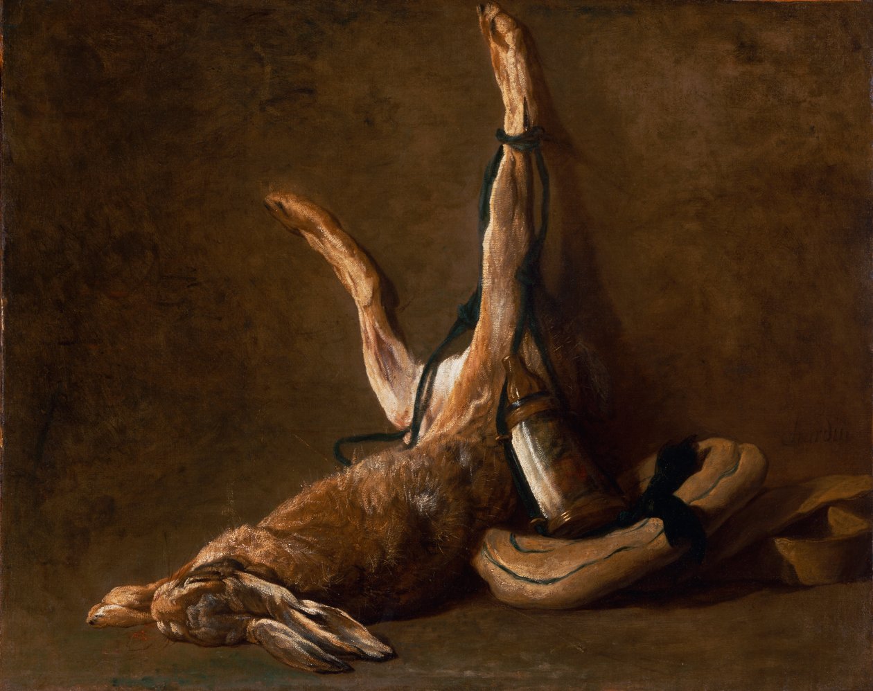 Bir Tavşan ile Natürmort by Jean Baptiste Simeon Chardin