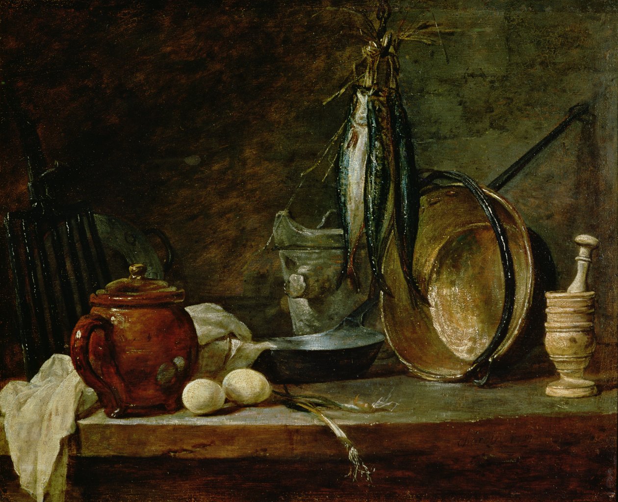 Natürmort: Hızlı Gün Menüsü, 1731 (bakır üzerine yağlı boya) by Jean Baptiste Simeon Chardin