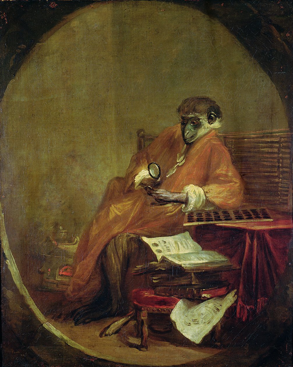 Maymun Antikacı, 1740 by Jean Baptiste Simeon Chardin