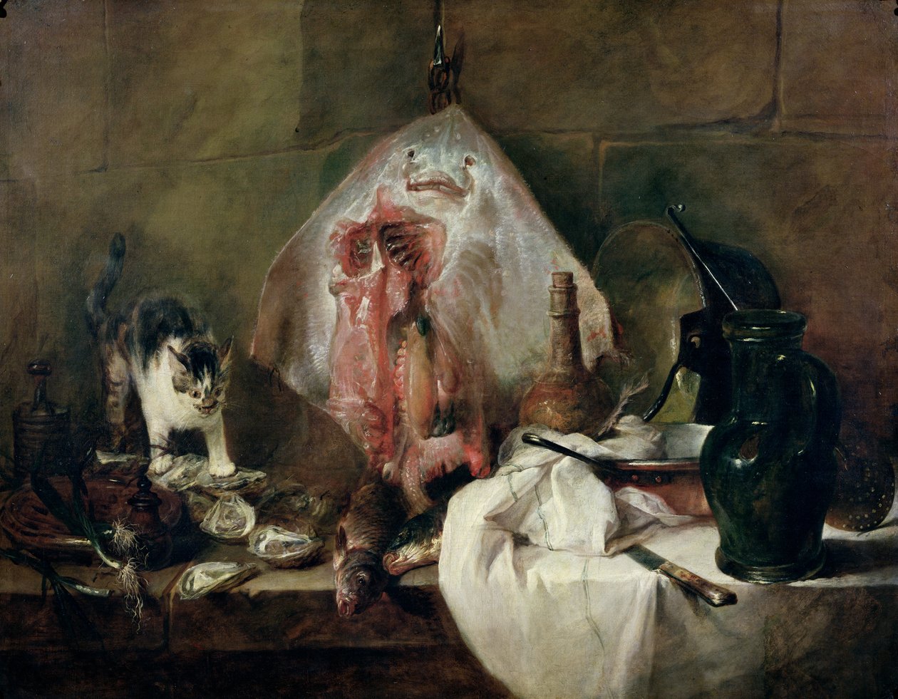 The Ray veya, The Kitchen Interior, 1728 by Jean Baptiste Simeon Chardin