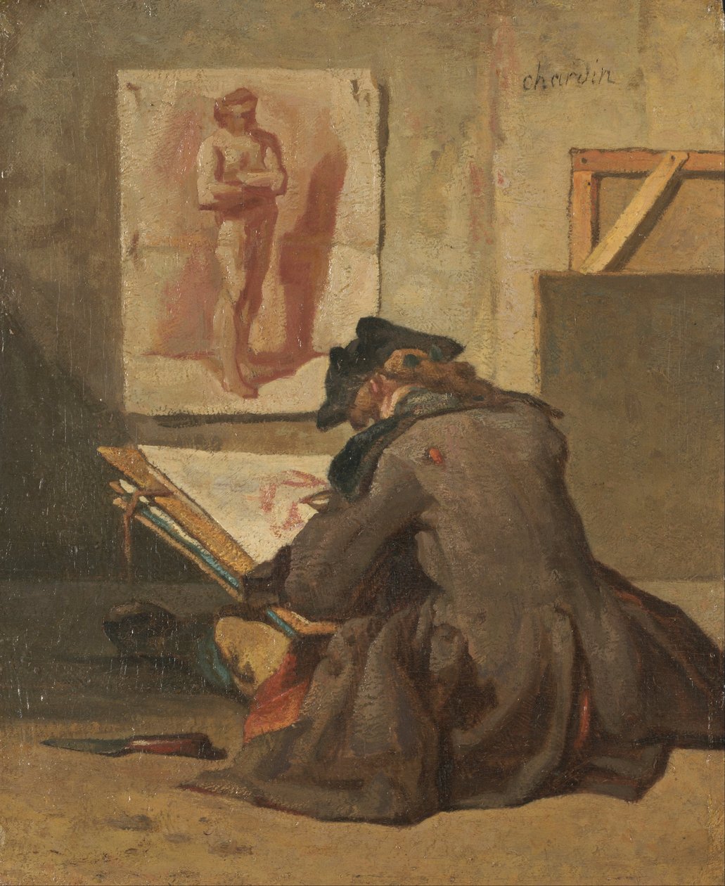 Genç Öğrenci Çizimi by Jean Baptiste Simeon Chardin