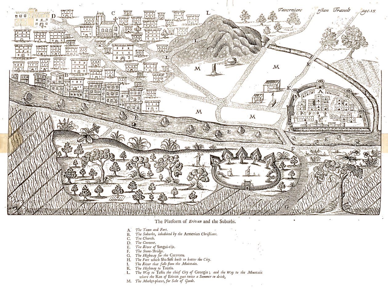 Erivan panoraması by Jean Baptiste Tavernier