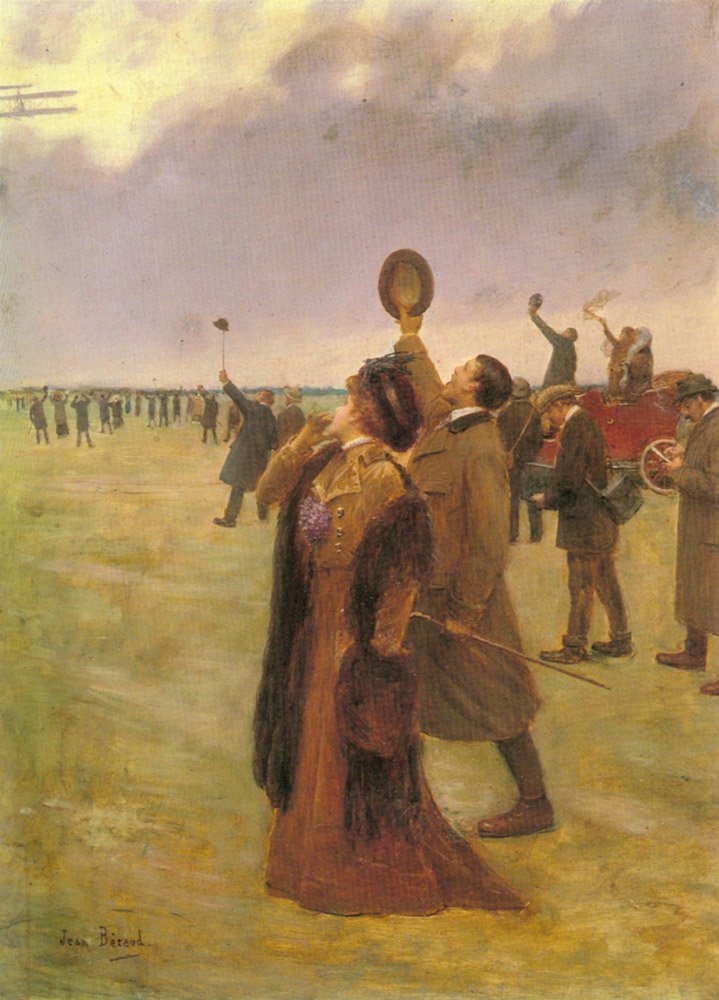 Wright Tipi Çift Uçağın Uçuşu by Jean Beraud