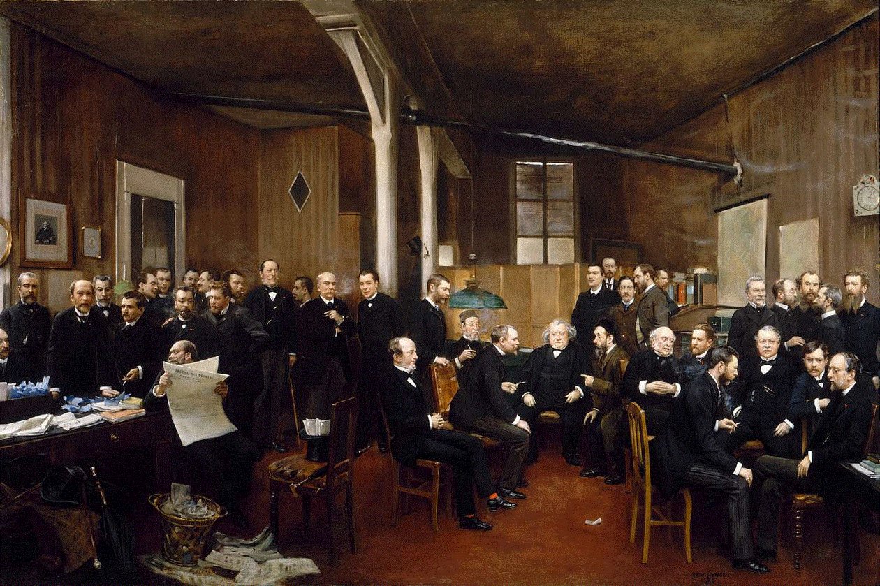 The Newsroom of the Journal des Debats   by Jean Beraud