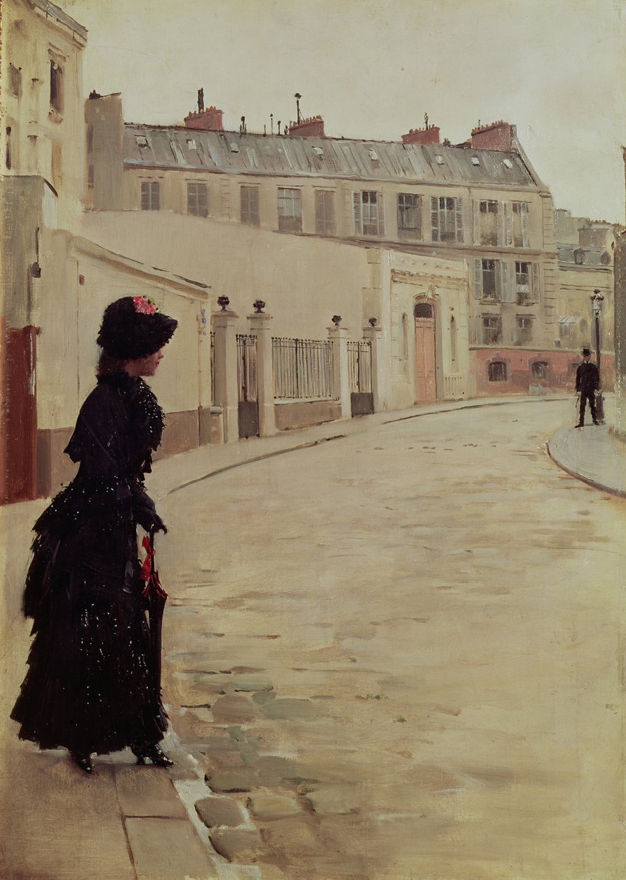 Bekleyen, Rue de Chateaubriand, Paris by Jean Beraud