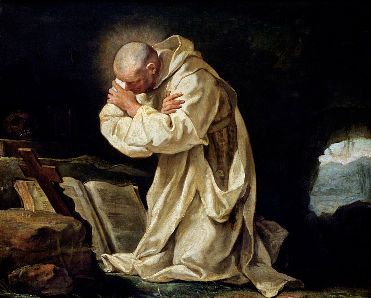Aziz Bruno (1030-1101) Çölde Dua Etmek, 1763 by Jean Bernard Restout