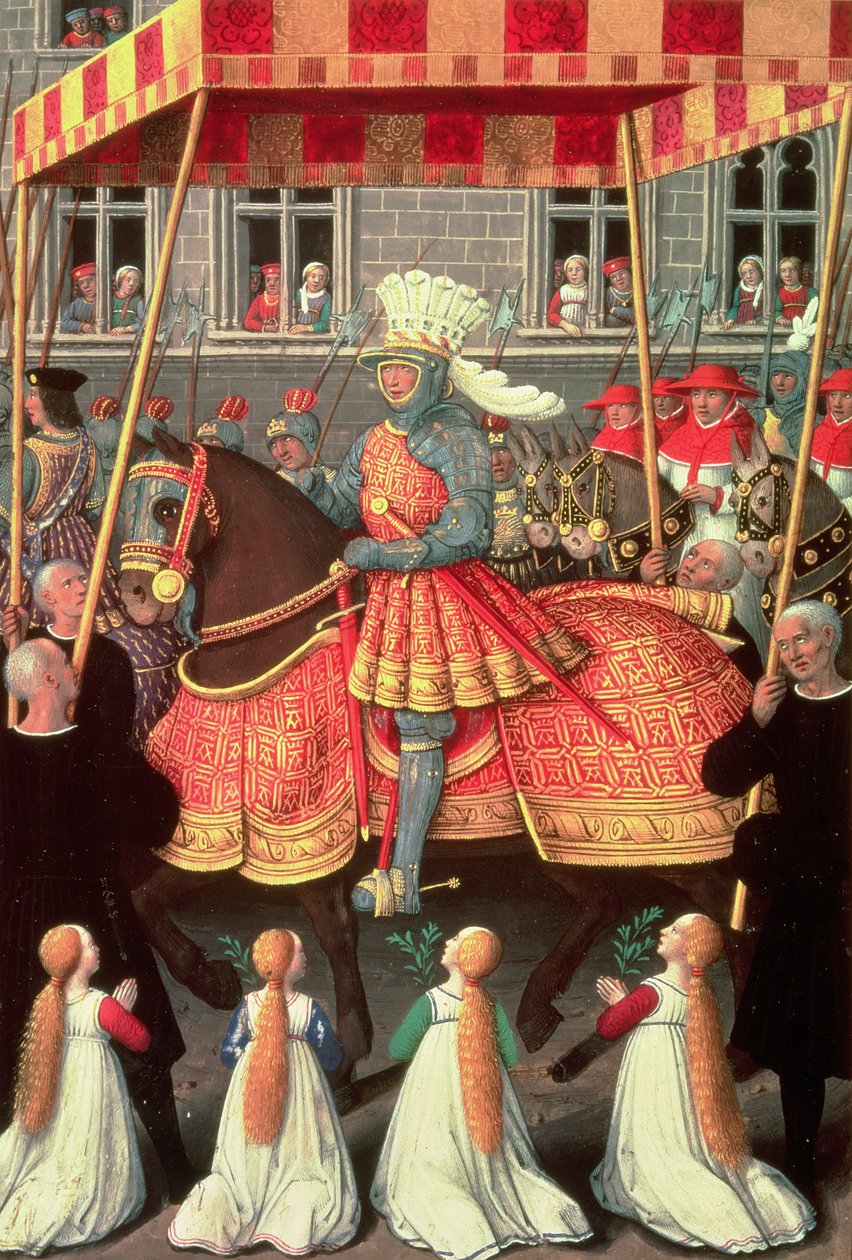 Louis XII (1462-1515) bir gölgelik altında Cenova