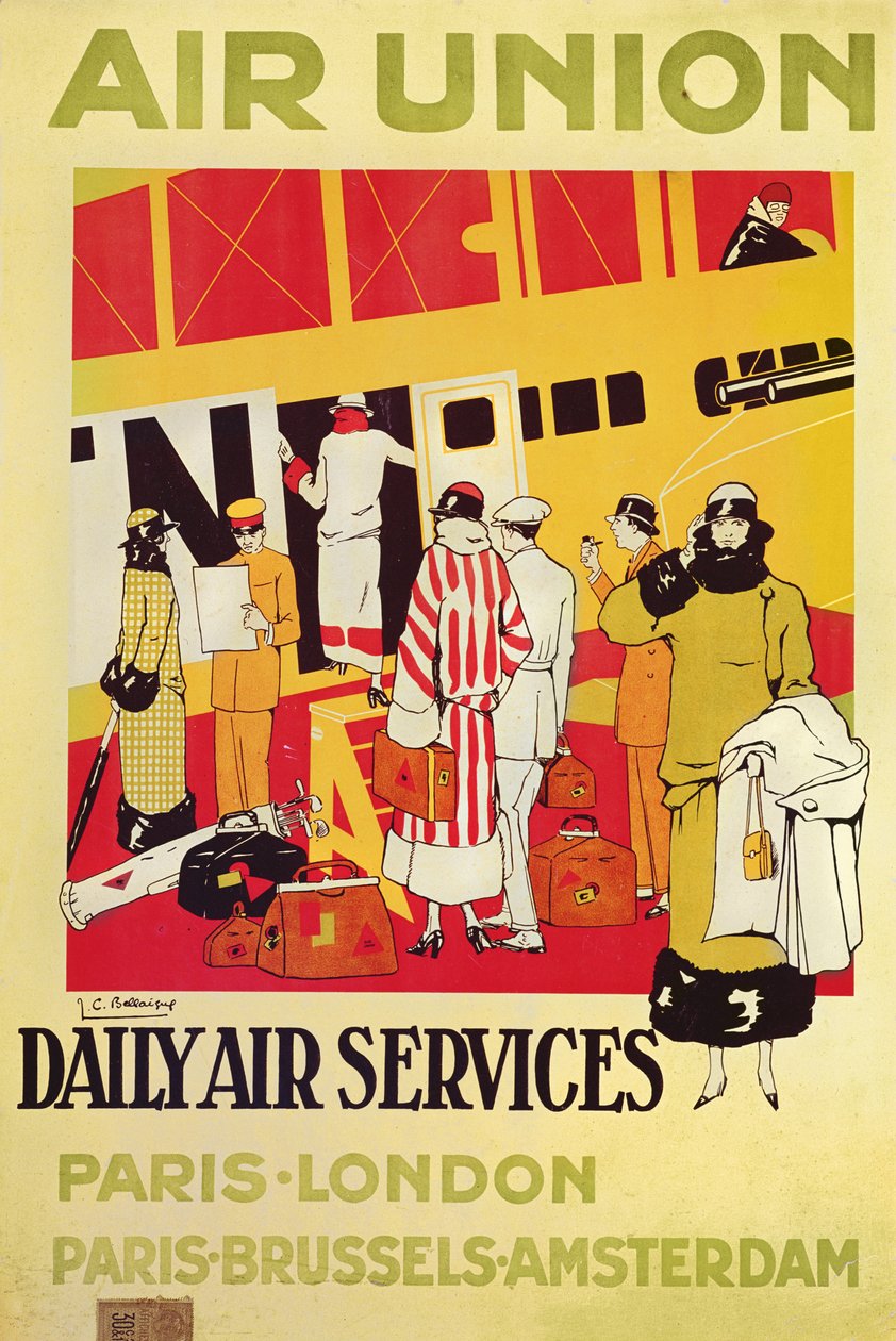 Afiş reklamı Air Union, c.1925 by Jean Camille Bellaigue