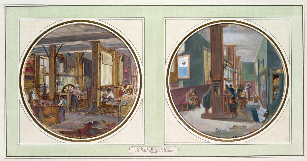 Gobelinler Atölyesi, 1840 (ayrıca bkz. 176257) by Jean Charles Develly