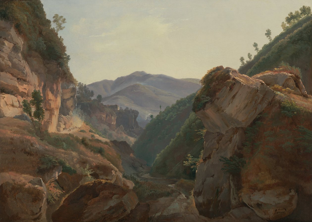 Napoli Yolu ile Dağ Manzarası by Jean Charles Joseph Rémond