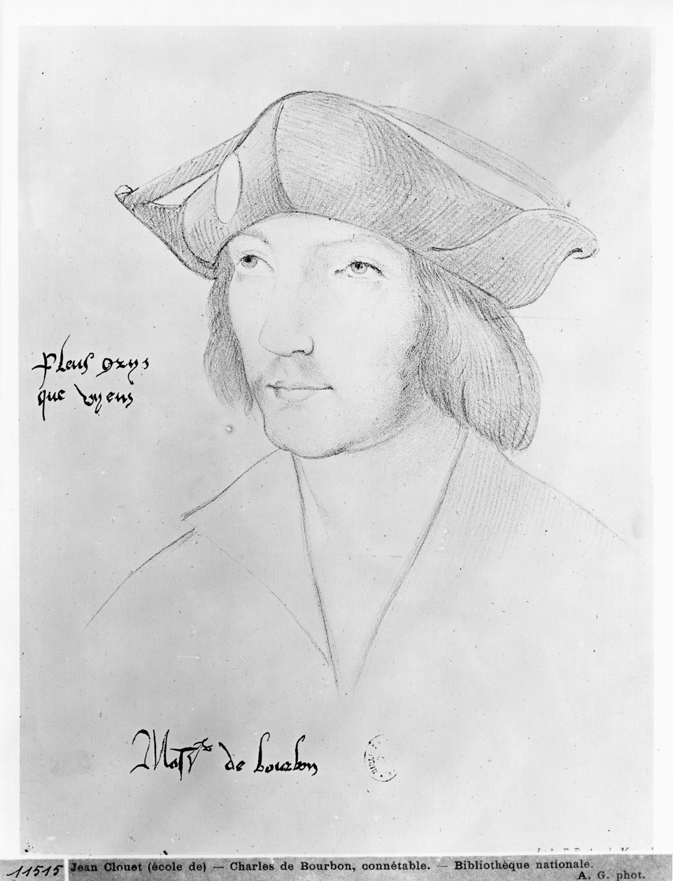Charles de Bourbon (1490-1527) 16. yüzyıl by Jean Clouet