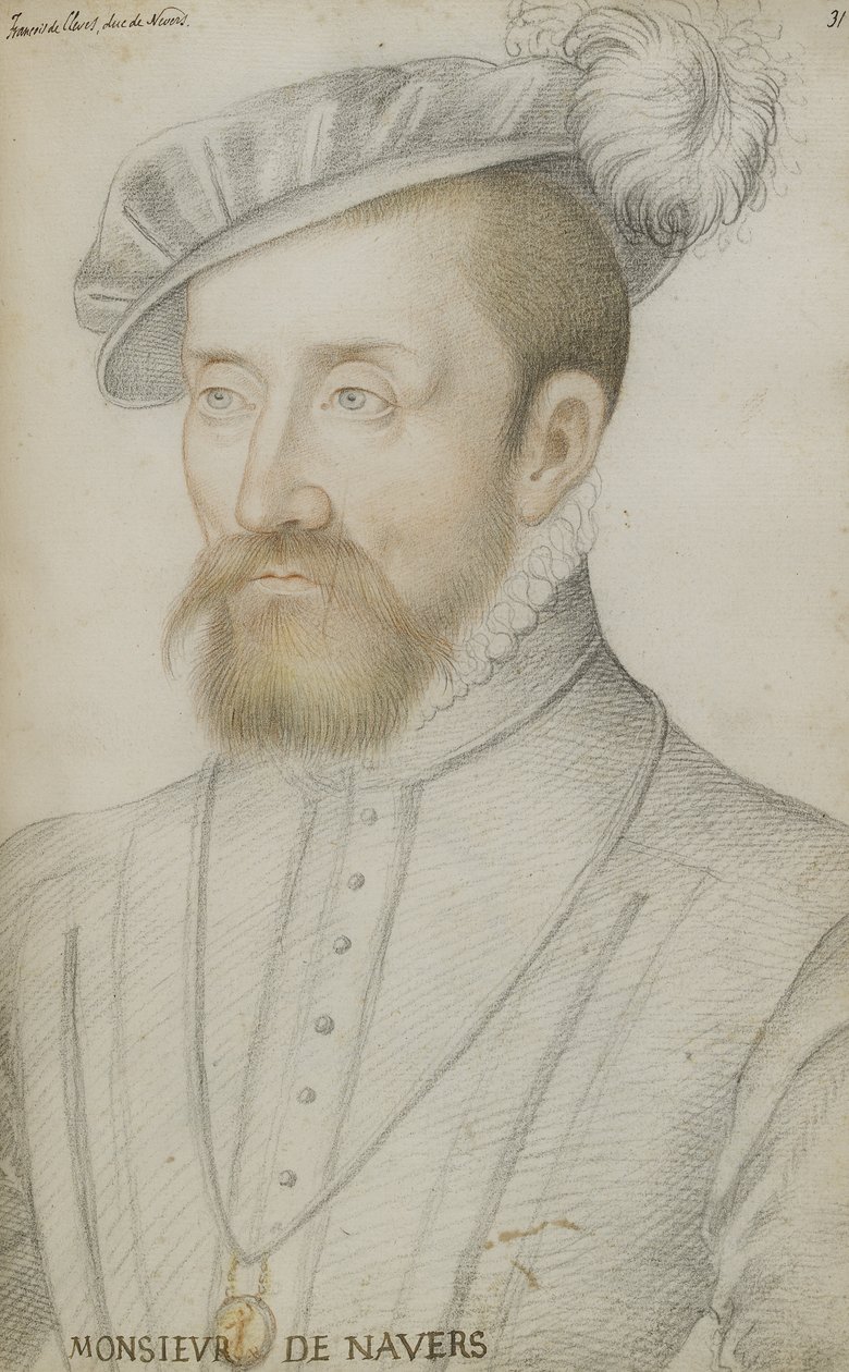 François de Cleves (kağıt üzerinde siyah, kırmızı ve sarı tebeşirler) by Jean Clouet