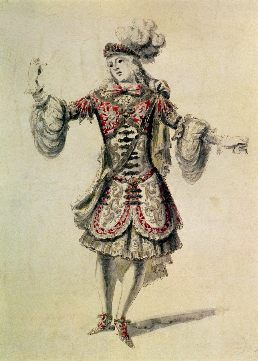 Erkek dansçı için kostüm tasarımı, c.1681 by Jean Derain