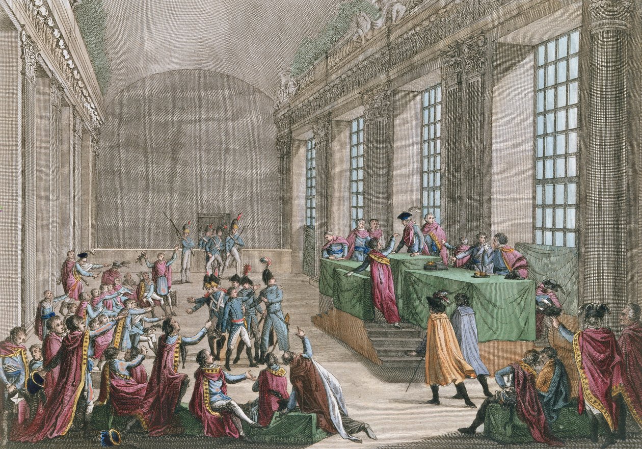 18 Brumaire Darbesi, 10 Kasım 1799, Reinier Vinkeles (1741-1816) ve Daniel Friday (1765-1822) tarafından oyulmuş by Jean Duplessi Bertaux