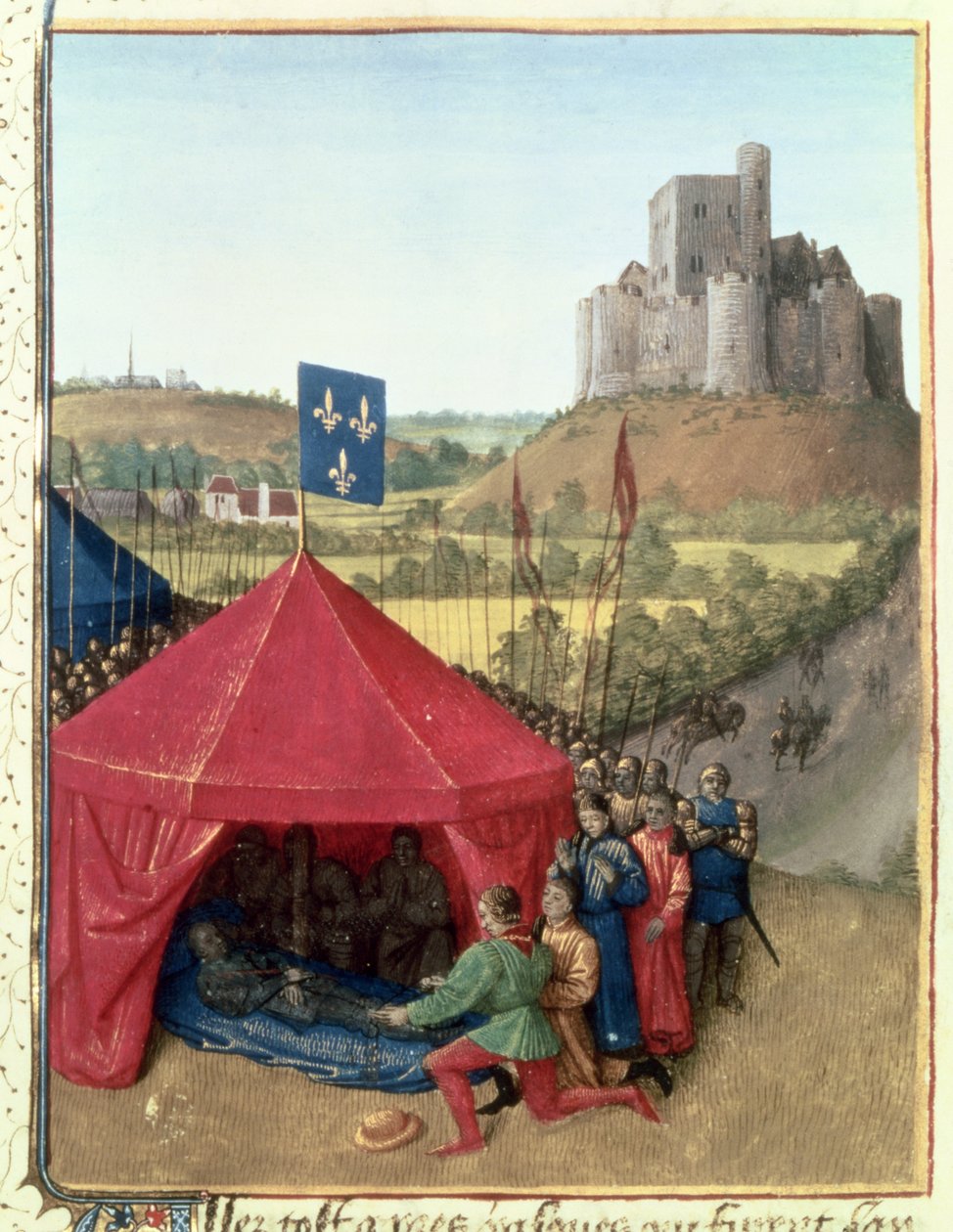 Bertrand du Geusclin'in (c.1320-80) Chateauneuf-de-Randon'da Ölümü by Jean Fouquet