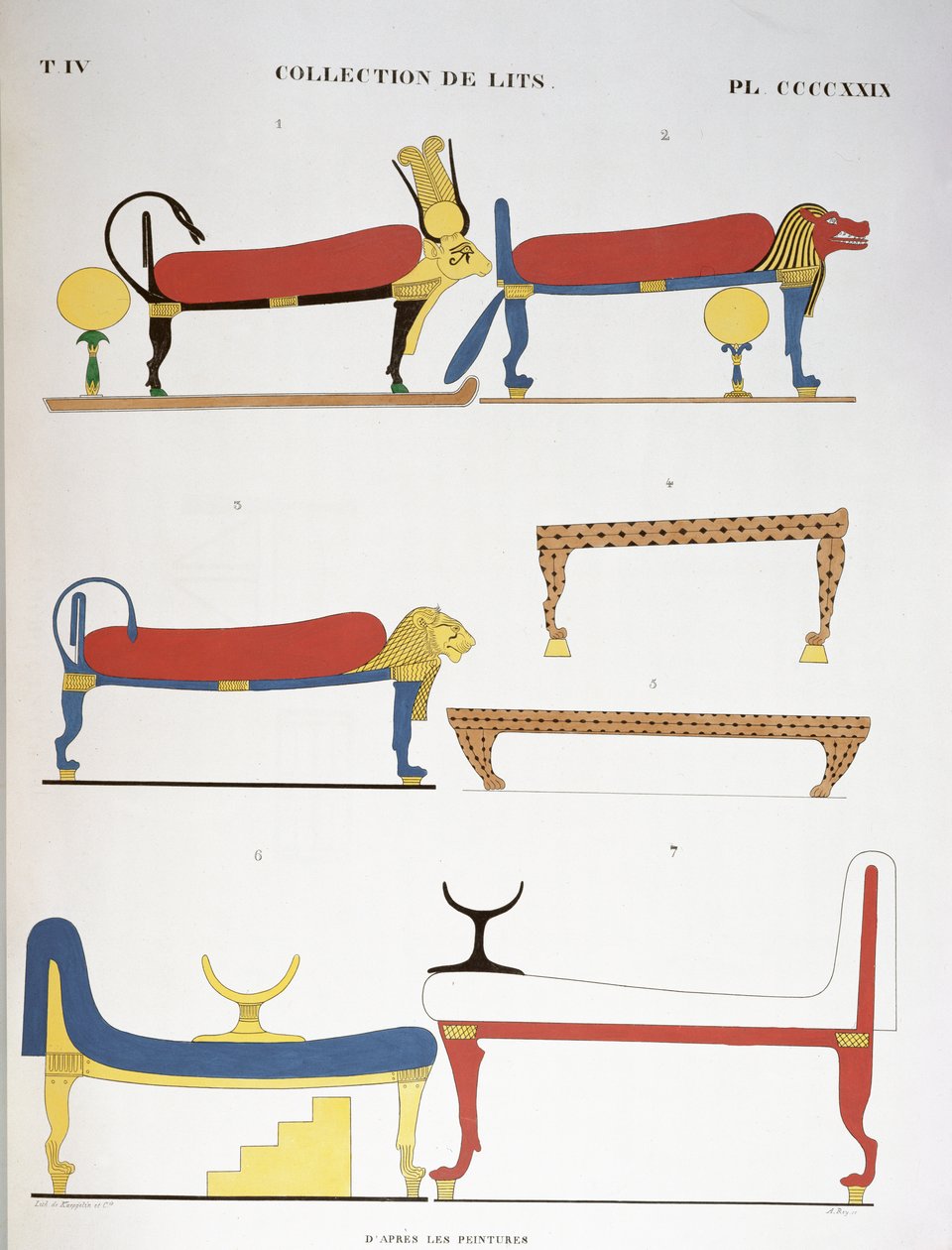 Eski Mısır yatakları koleksiyonu, 1839-45 by Jean Francois Champollion