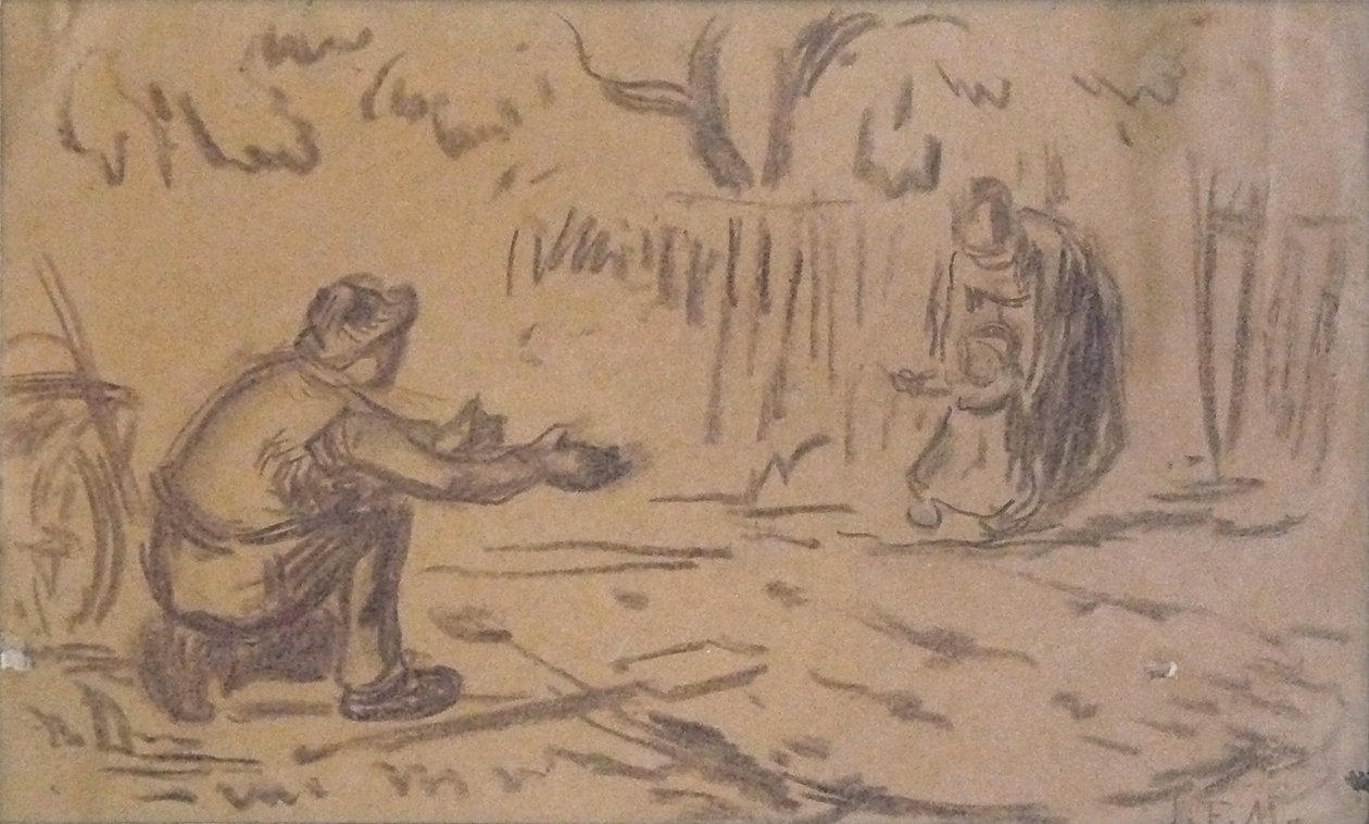 İlk adımlar için hazırlık çalışması by Jean Francois Millet