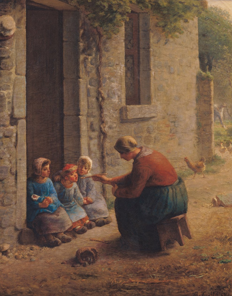 Gençleri Beslemek, 1850 by Jean Francois Millet