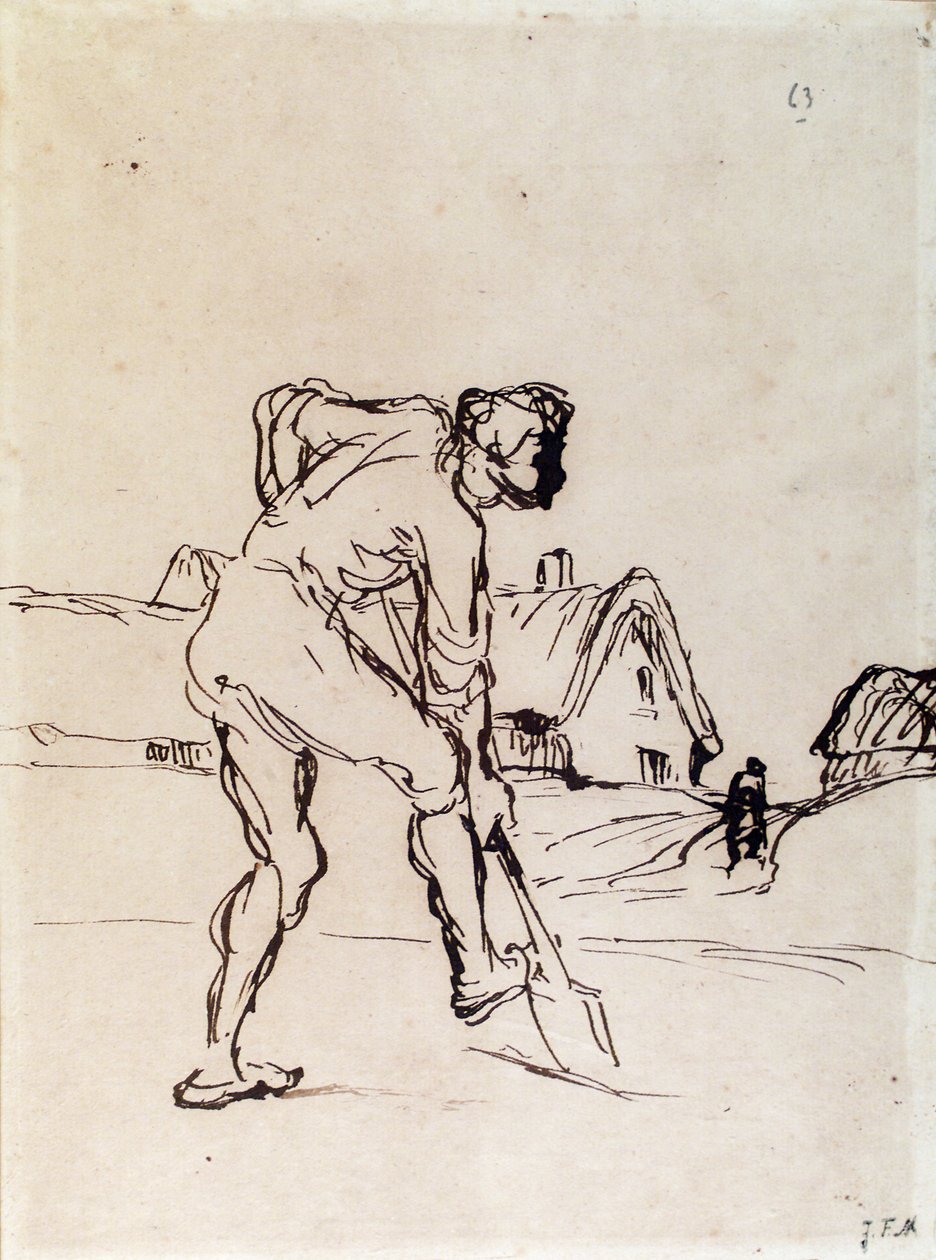 köylü kazma by Jean Francois Millet