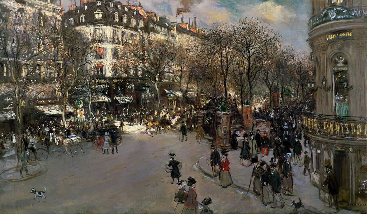 Boulevard des Italiens, 1900 dolayları by Jean Francois Raffaelli