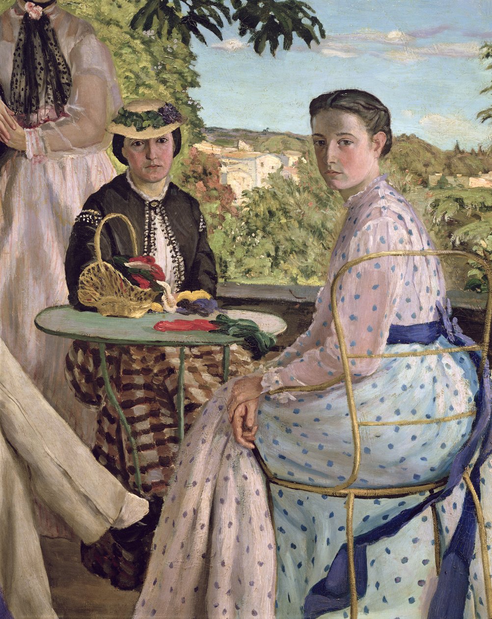 Aile Birleşimi, iki kadın detayı, 1867 by Jean Frederic Bazille