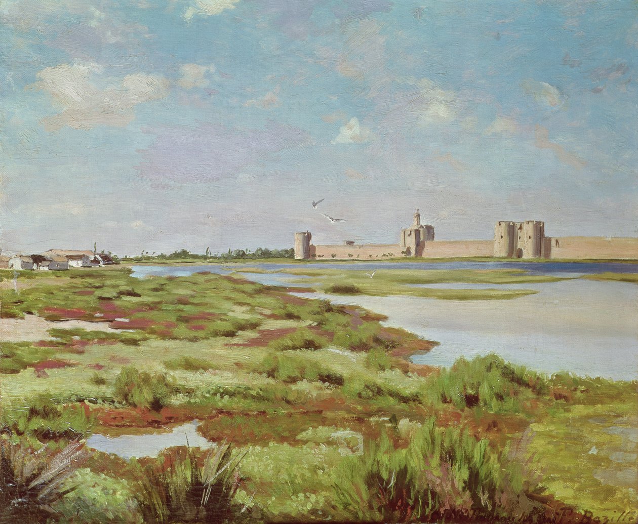 Aigues-Mortes Şehir Surları, 1867 by Jean Frederic Bazille