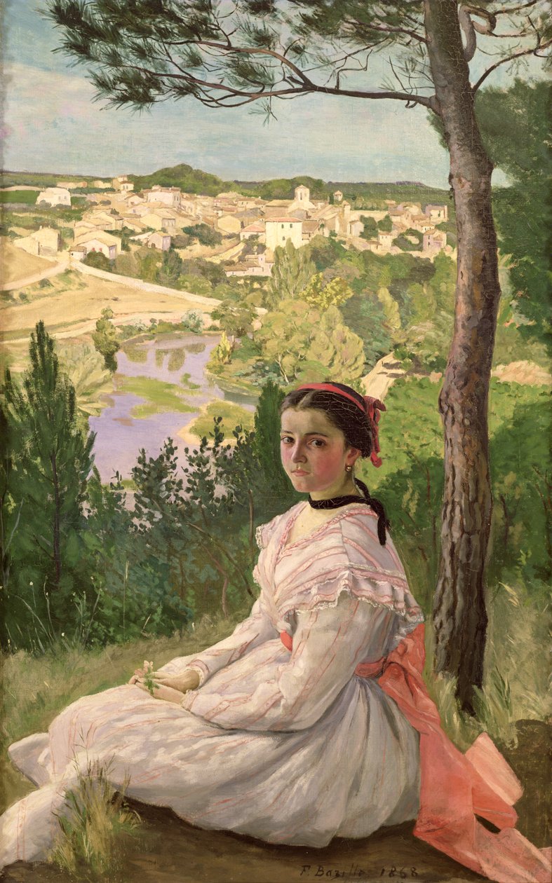 Köyün görünümü, Castelnau, 1868 by Jean Frederic Bazille