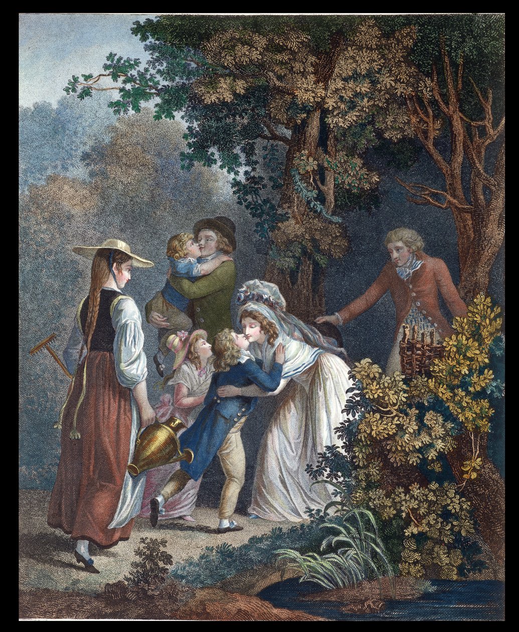 Elysium, 18. yüzyılın sonları (renkli gravür) by Jean Frederic Schall