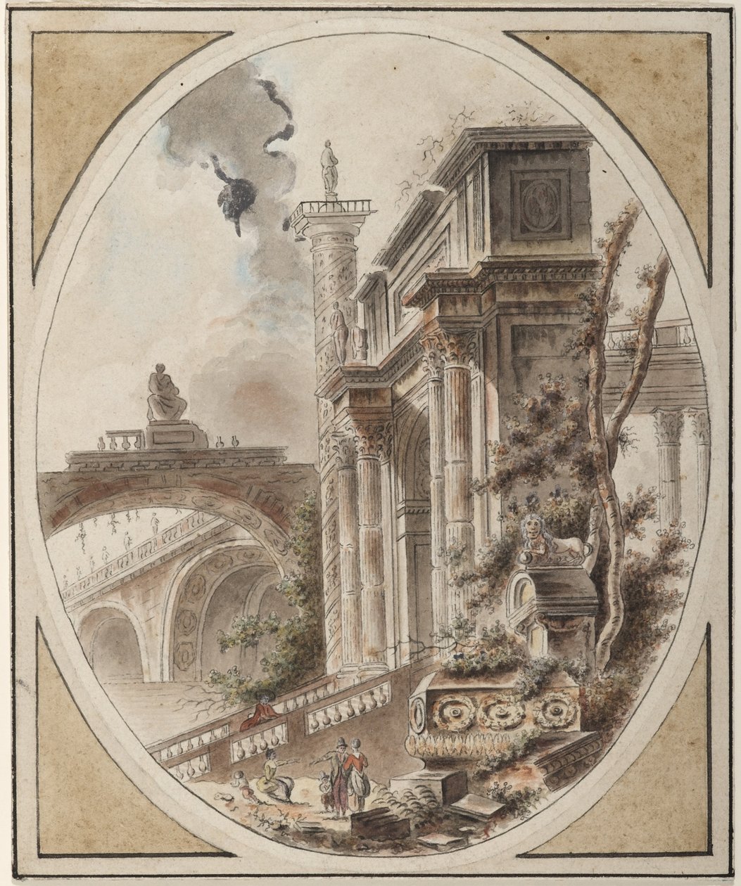 Mimari Bir Harabenin Fantezi by Jean Henry Alexandre Pernet