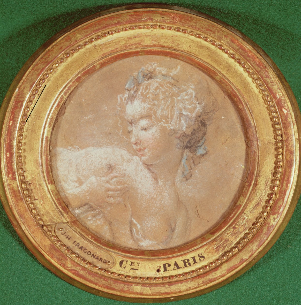 Göğsünü Sıkan Genç Kız (kağıt üzerinde pastel) by Jean Honore Fragonard