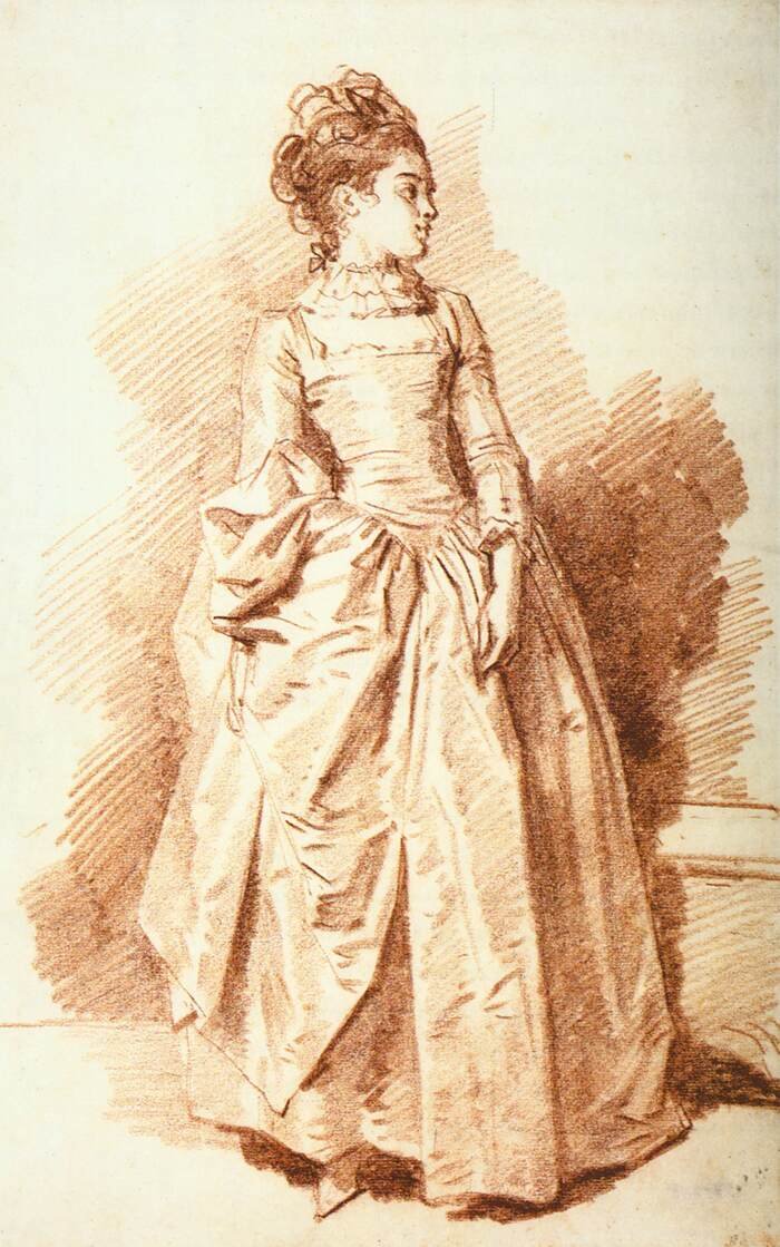 genç kadın, ayakta by Jean Honore Fragonard