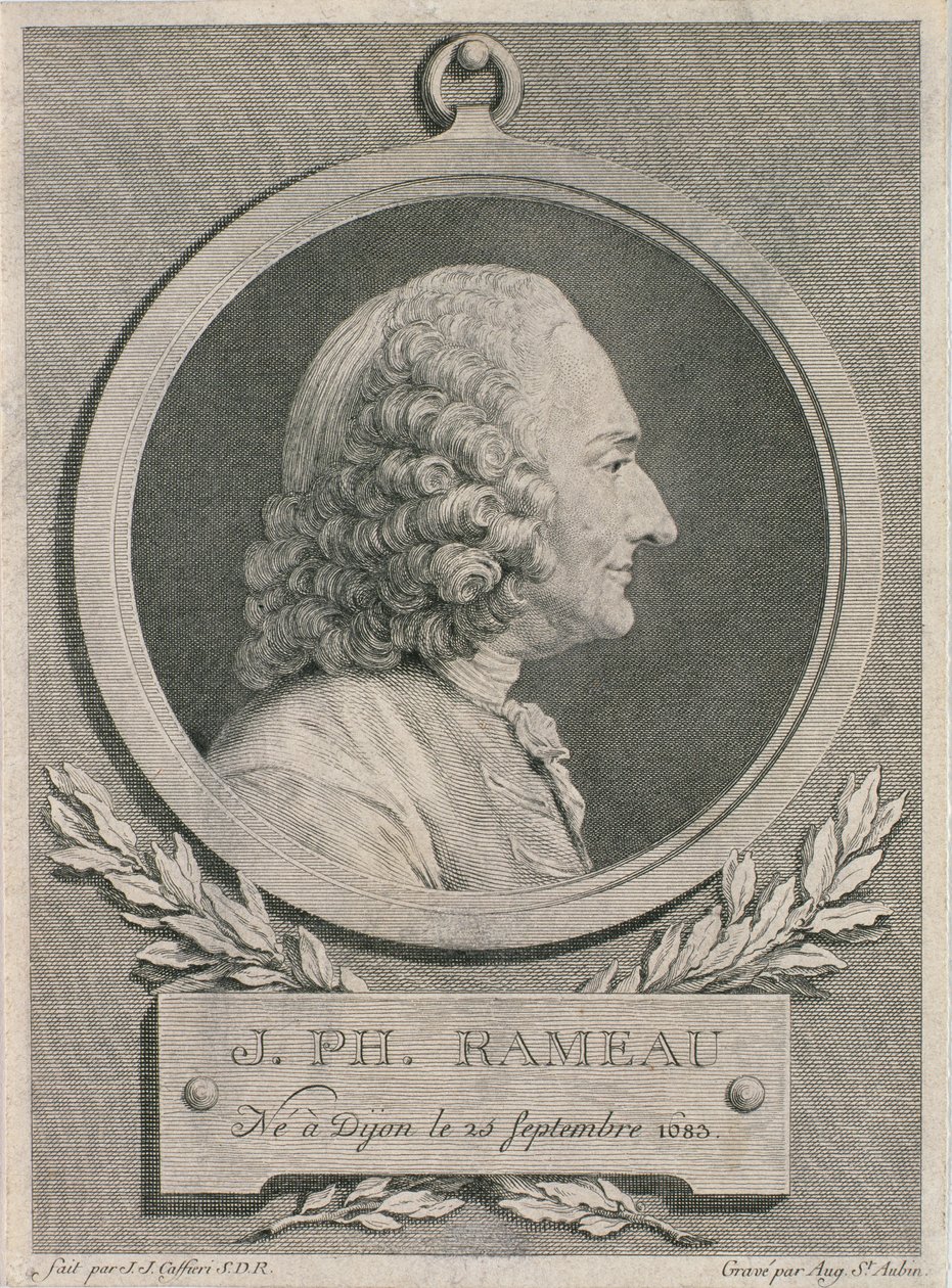Auguste de Saint-Aubin tarafından oyulmuş Jean Philippe Rameau (1683-1764) portresi by Jean Jacques Caffieri