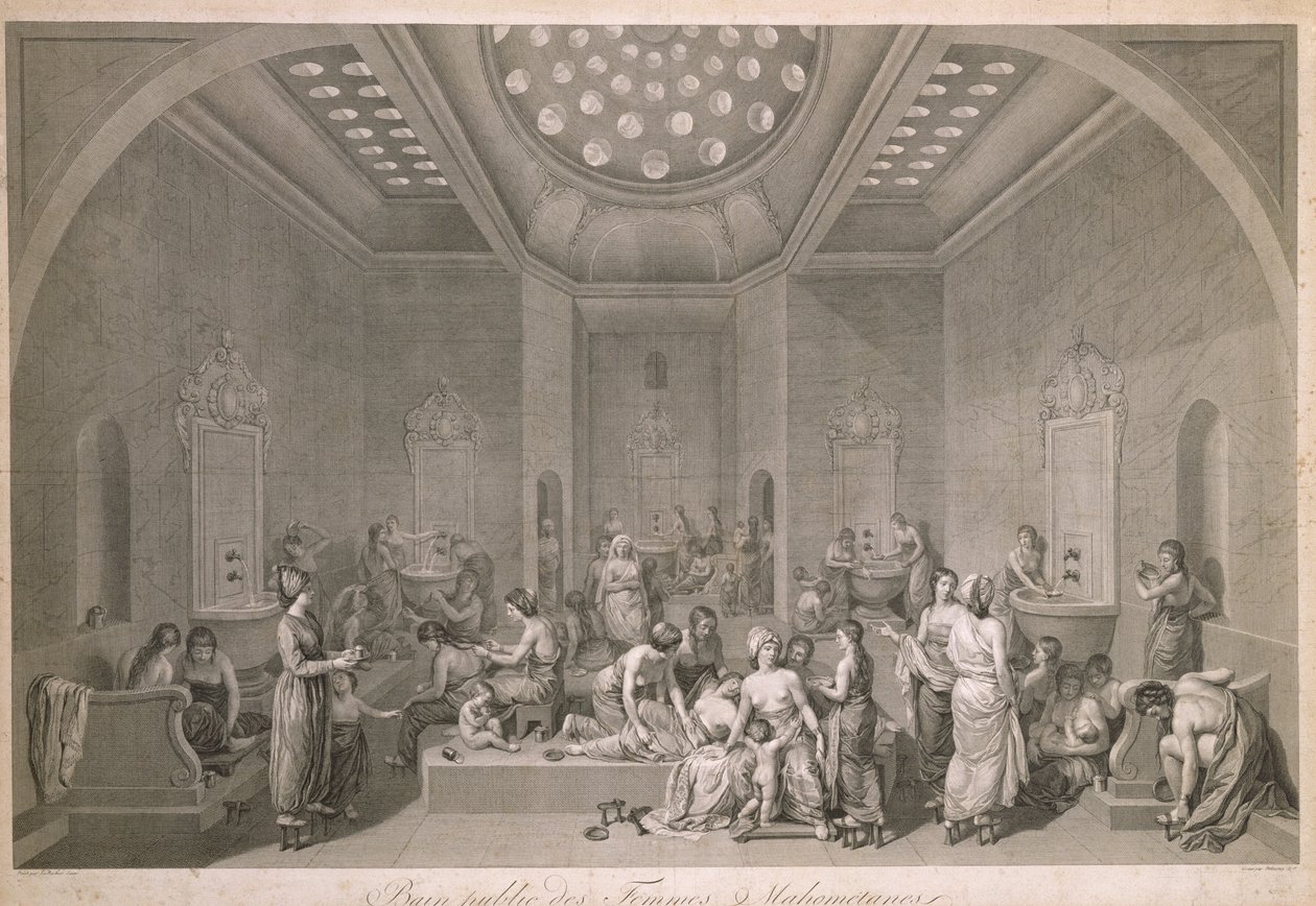 Robert Delaunay (1749-1814) tarafından oyulmuş Mahommedan Kadınlar için Hamamlar by Jean Jacques Francois Lebarbier