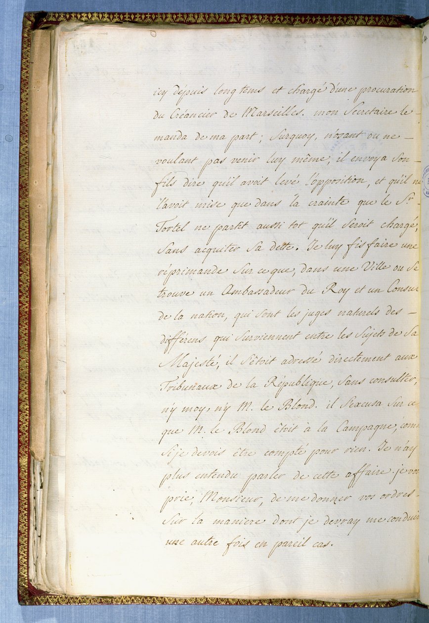 ಅಕ್ಟೋಬರ್ 1743 ಟರ್ಕ್‌ನಲ್ಲಿ ವೆನಿಸ್‌ನಲ್ಲಿ ಫ್ರೆಂಚ್ ರಾಯಭಾರಿಗೆ ಕಾರ್ಯದರ್ಶಿಯಾಗಿದ್ದಾಗ ಜೀನ್-ಜಾಕ್ವೆಸ್ ರೂಸೋ ಬರೆದ ಪತ್ರದ 2 ನೇ ಪುಟ by Jean Jacques Rousseau