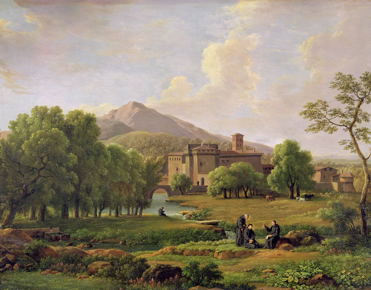 View of the Grottaferrata Monastery, 1844  by Jean Joseph Xavier Bidauld