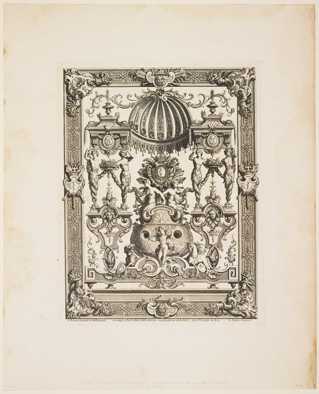 Dekoratif Panel No. 190: Armes de Colbert, Panneaux'dan, c.1670-1680 by Jean Lepautre