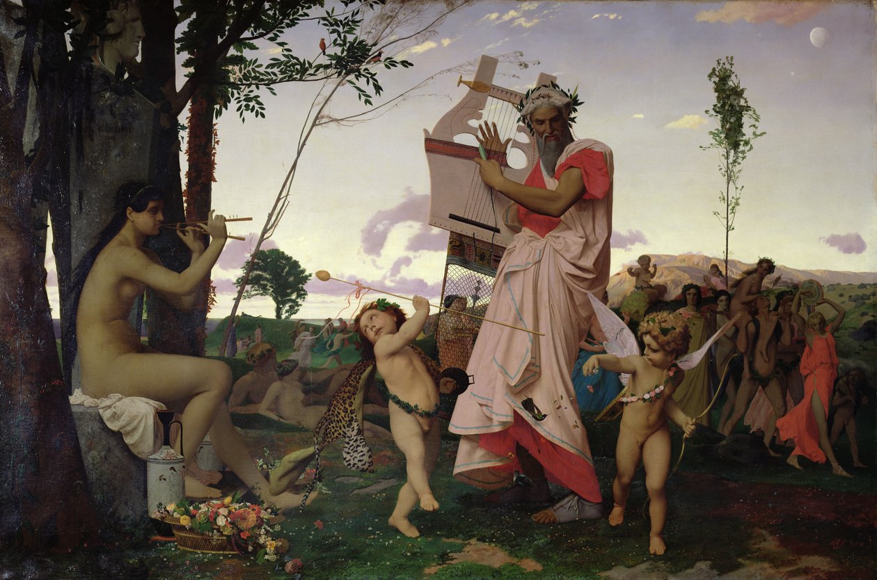 Anacreon, Bacchus ve Afrodit, 1848 by Jean Leon Gerome