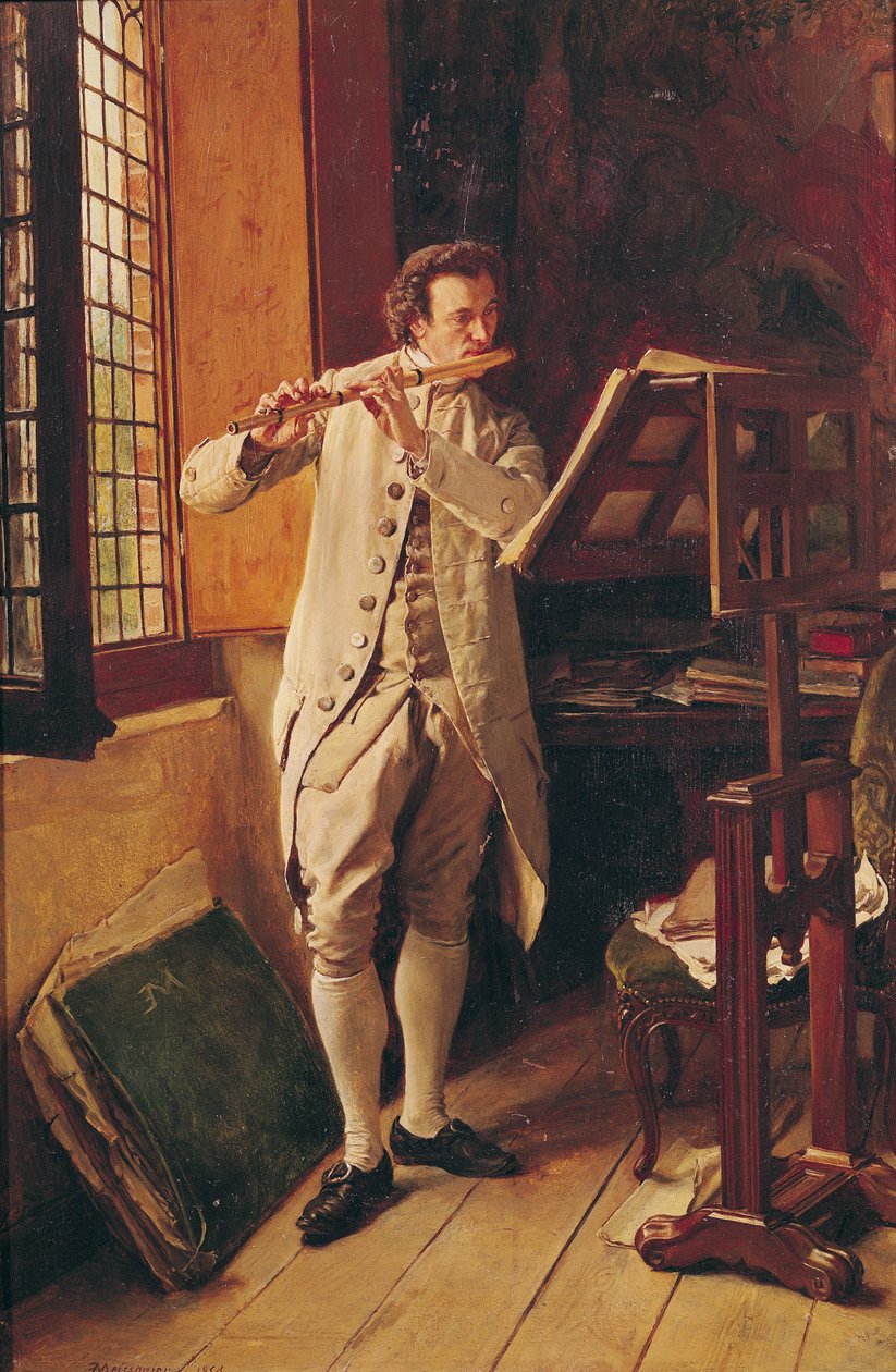 Flüt Çalan by Jean Louis Ernest Meissonier