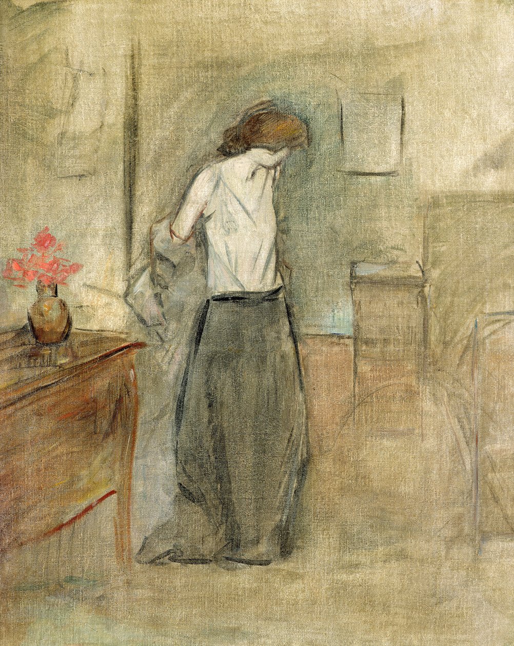 A Woman Undressing  by Jean Louis Forain