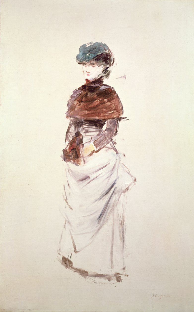 Elleri manşonlu genç bir kadının çalışması by Jean Louis Forain