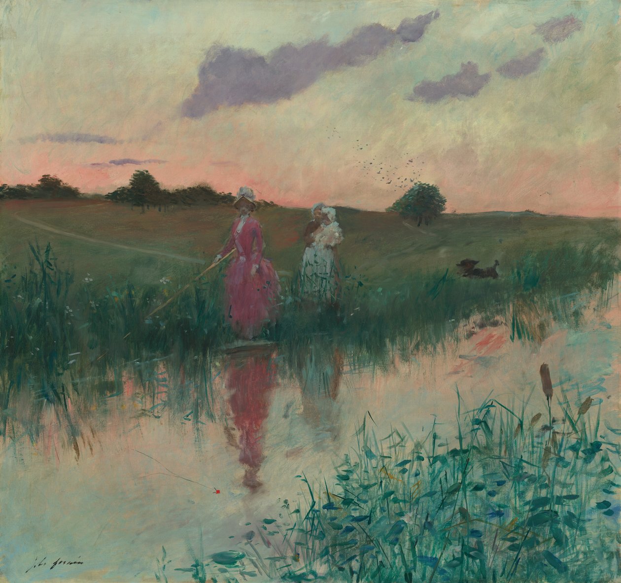 Sanatçının Karısının Balık Tutması by Jean Louis Forain